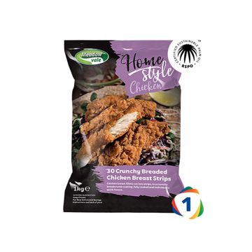 Meadowvale Homestyle Crunchy Breaded Chicken Breast Strips