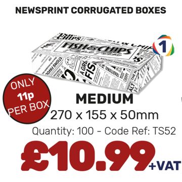 NEWSPRINT CORR MED BOXES 100 270x155x50mm
