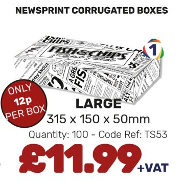 NEWSPRINT CORR LRG BOXES 100 315x150x50mm